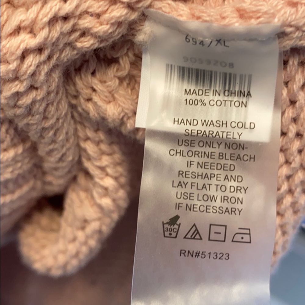 Vince Camuto Cotton Popcorn Sweater Soft Pink - Picture 8 of 8